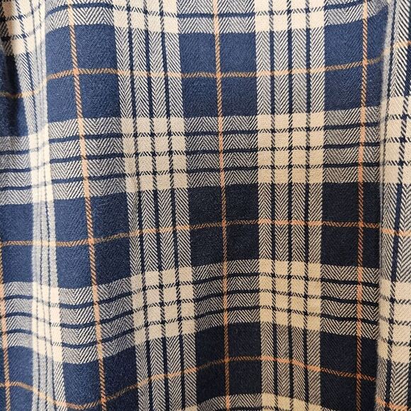 L.L Bean Long Plaid Button down Shirt Mens Blue & Tan Size Large Long - Picture 4 of 4